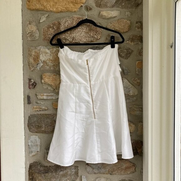 BHLDN Anthropologie BOSKEMPER ARIEL Strapless Bow Dress White Womens Medium $228 - Picture 8 of 12